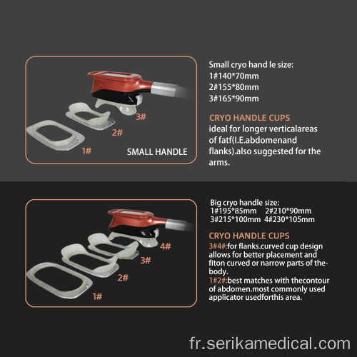 4 poignées machine à laser lipo de cryolipolyse RF